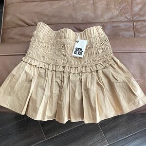 SER.O.YA BRUNA Smocked Women's Beige mini skirt XS